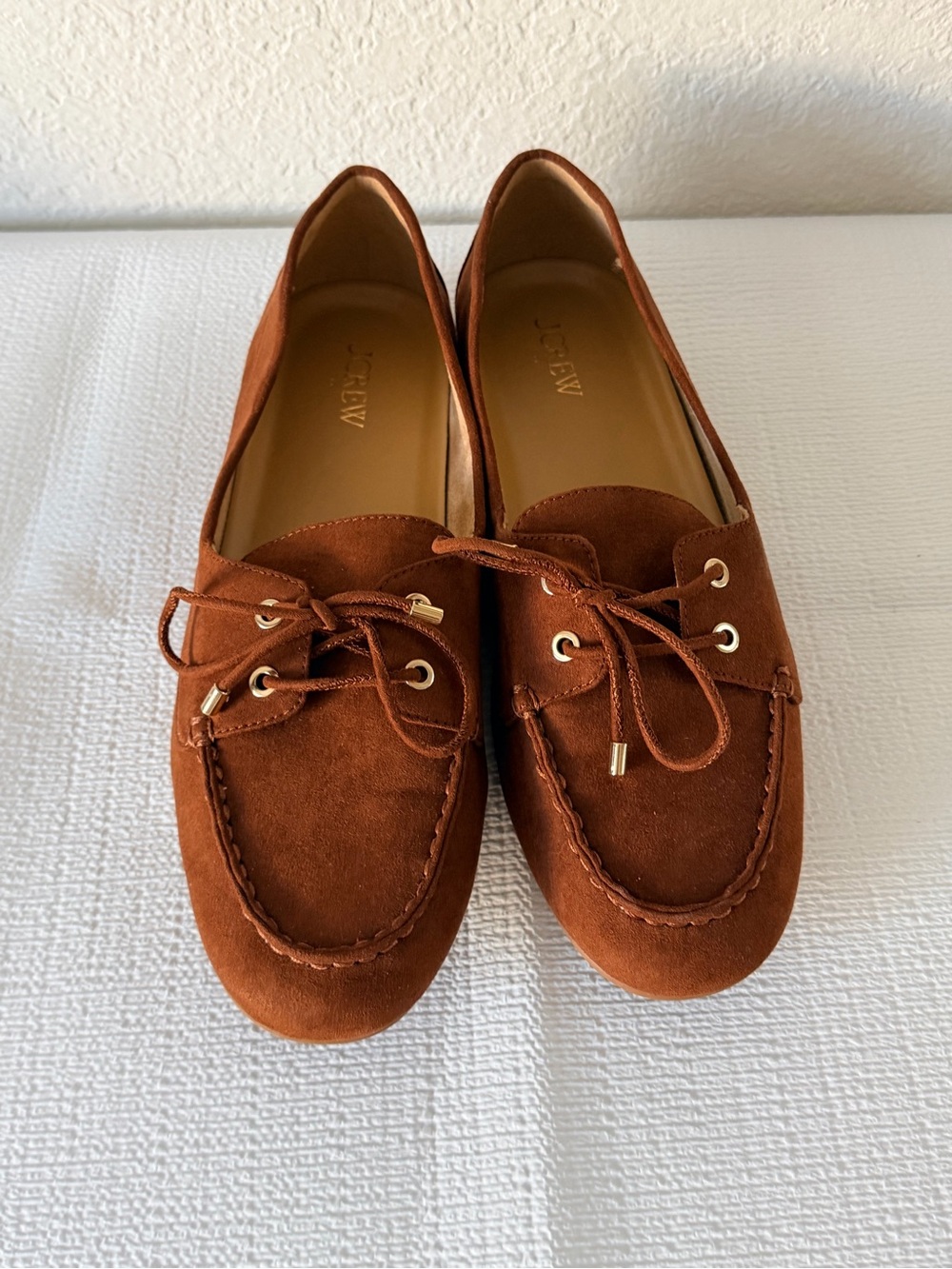J. Crew Women's Suede Driving Loafers in Rust Sz 10